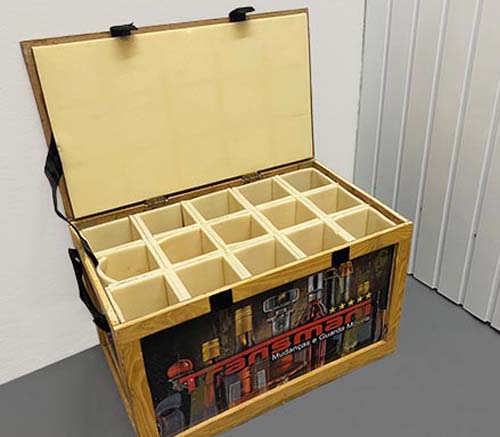 caixa de madeira Transmani